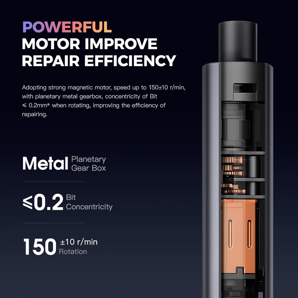 Set de Destornillador Eléctrico de Precisión 57 en 1 Recargable Inalámbrico Kit de Herramientas de Reparación Mini para Teléfono PC DIY 3