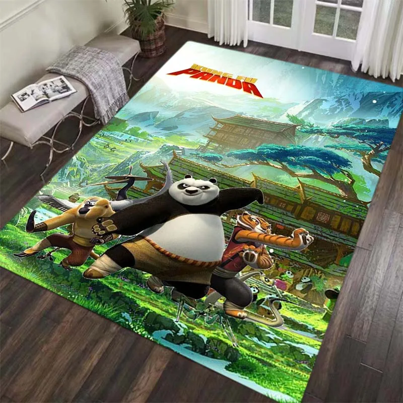 Kung Fu Panda Pattern Living Room Bedroom Carpet Floor Mat Carpet mat for children's bedroom and living room