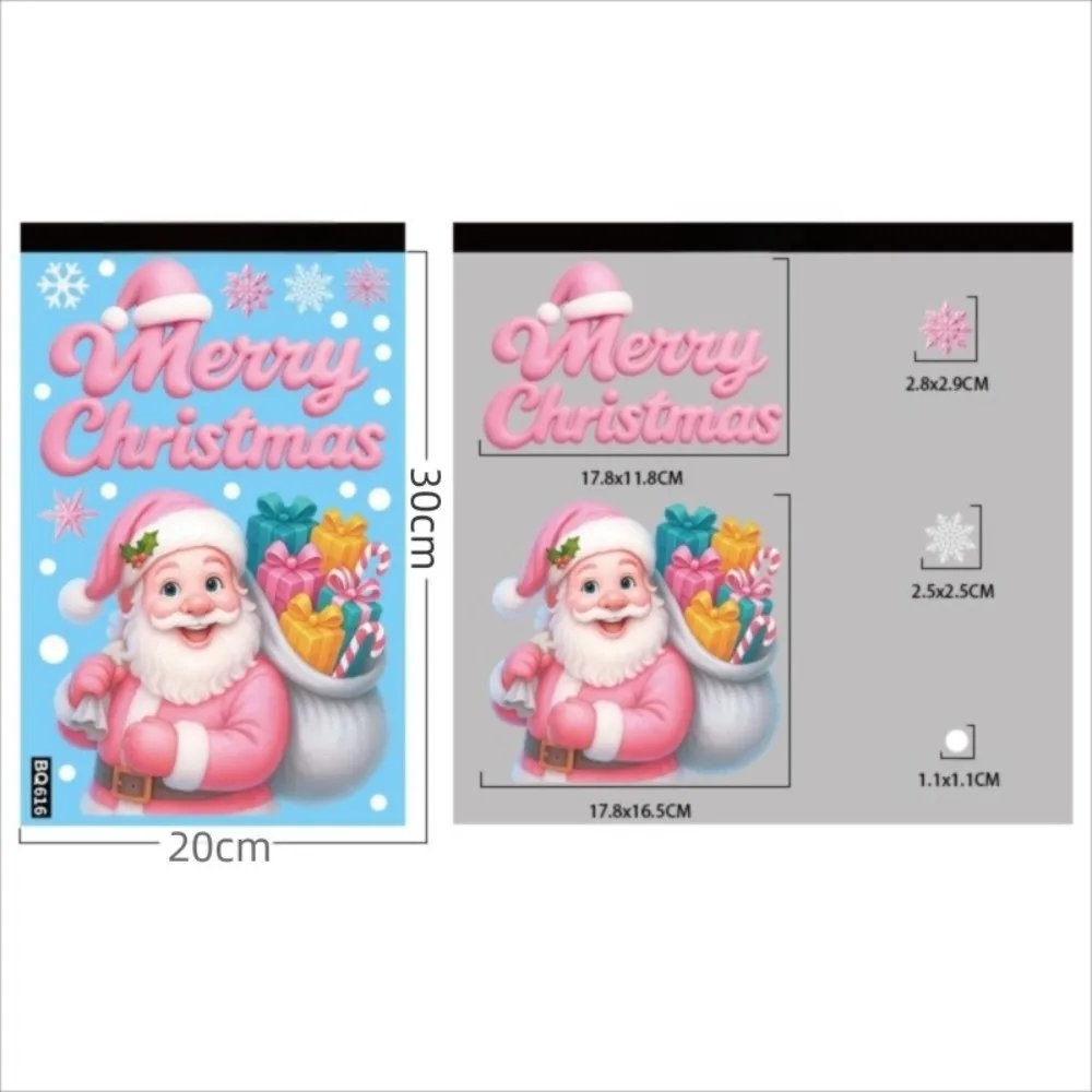 ملصقات نافذة PVC قابلة للإزالة، ملصقات سانتا كلوز الرنة لعيد الميلاد، ندفة الثلج، نوافذ زجاجية، ديكور نافذة عيد الميلاد #6