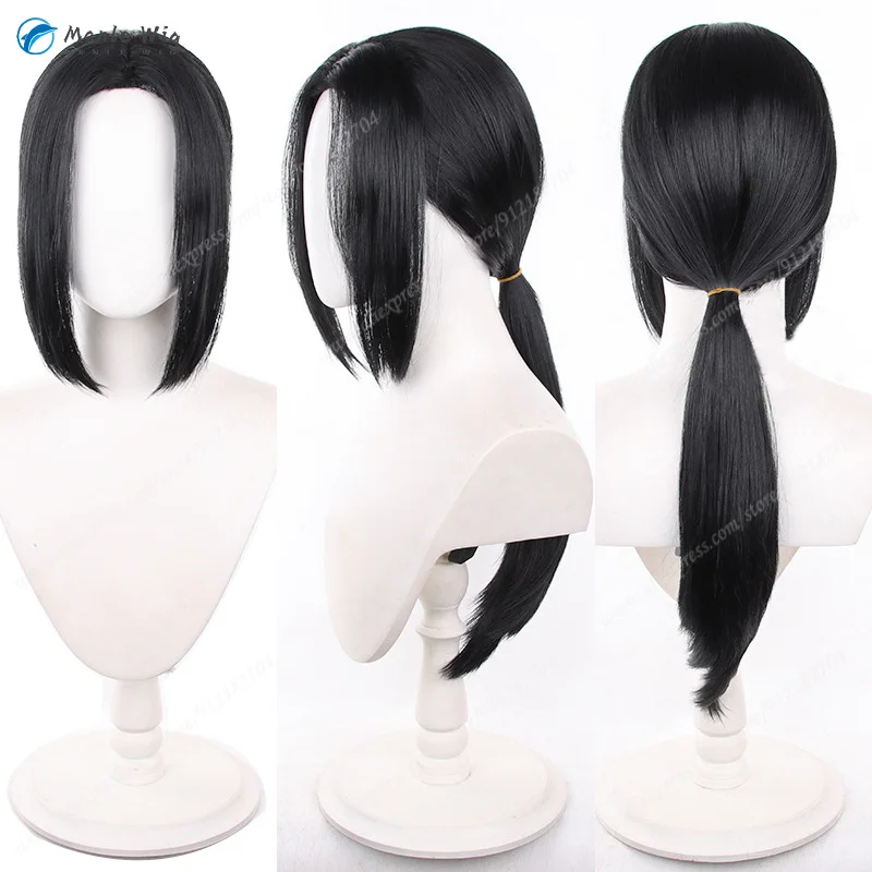 Uchiha Itachi Wig Anime Cosplay 70cm Black APH Wang Yao NINI Hair Heat Resistant Synthetic Wigs Halloween + Free Wig Cap