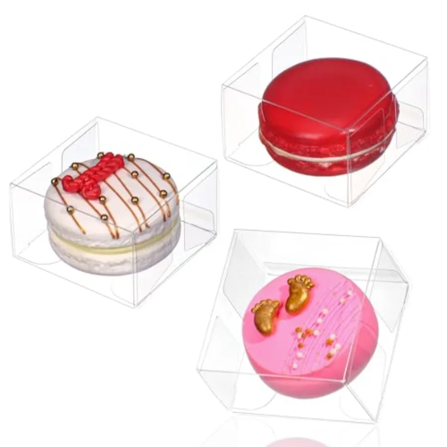 Cajas Individuales de 2.17x2.17x1.38 Pulgadas para Bombones, Macarons, Brownies, Dulces, Regalos Pequeños - Bodas, Eventos Nupciales