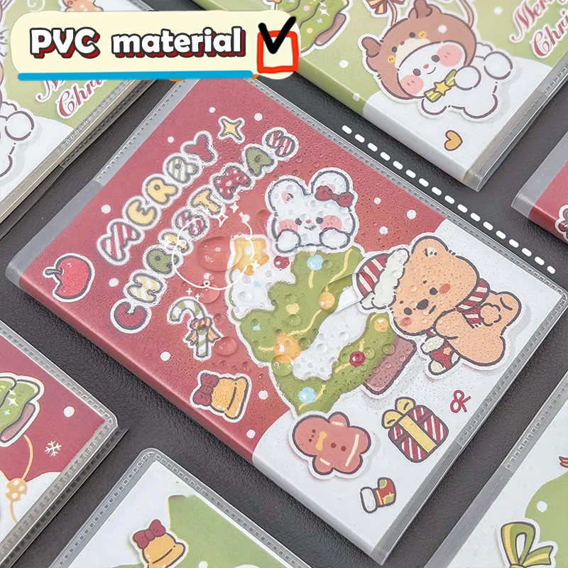 1Pc Creative Cute Mini Loose-leaf Hand Book Cartoon Christmas Detachable Notepad Student Portable Notebook School Supplies