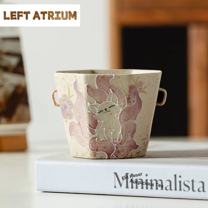 240ml-hand-painted-nine-tailed-fairy-fox-teacup-antique-tea-bowl-mug-tea-tasting-fragrance-cup-jianzhan-master-cups-cafes-gifes
