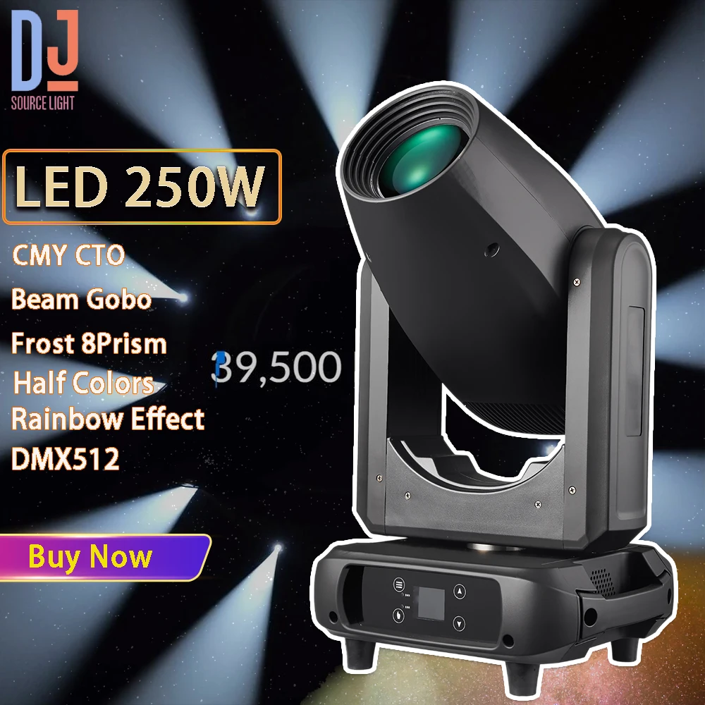 LED 250W CMY+CTO Moving Head Light Beam Gobo Zoom Stage Lights Frost Prism Rainbow Effect DMX512 For DJ Disco Party Bar Lamp