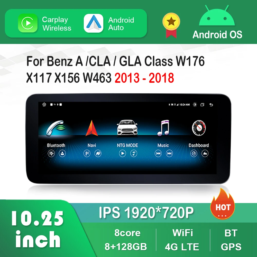 10.25 inch for Mercedes Benz A /CLA / GLA Class W176 X117 X156 W463 2013 - 2018 Android Car Radio Video Multimedia Player GPS