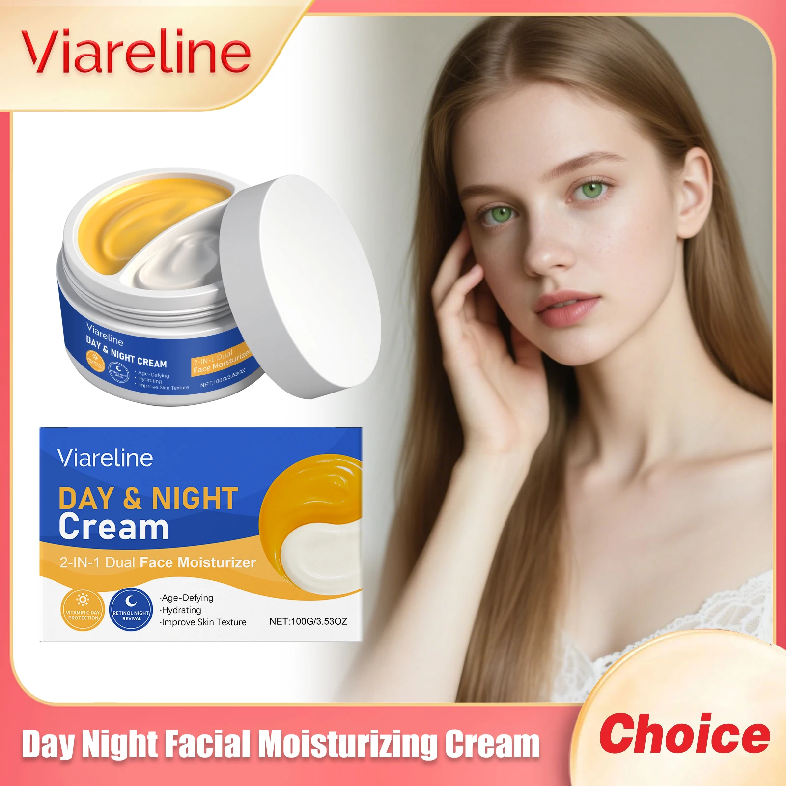 

Viareline Facial Moisturize Cream Firm Skin Brighten Epidermis Deep Hydration Supplement Nutrition Facial Nourish Wh-iten Cream