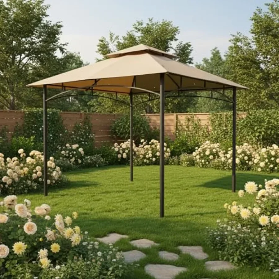Reinforced RipLock 350 Replacement  Top Cover for ABC 8' x 8' Gazebo Models GHG-0909DP-NT GHG-0808DP in Navy Blue with UV Prote