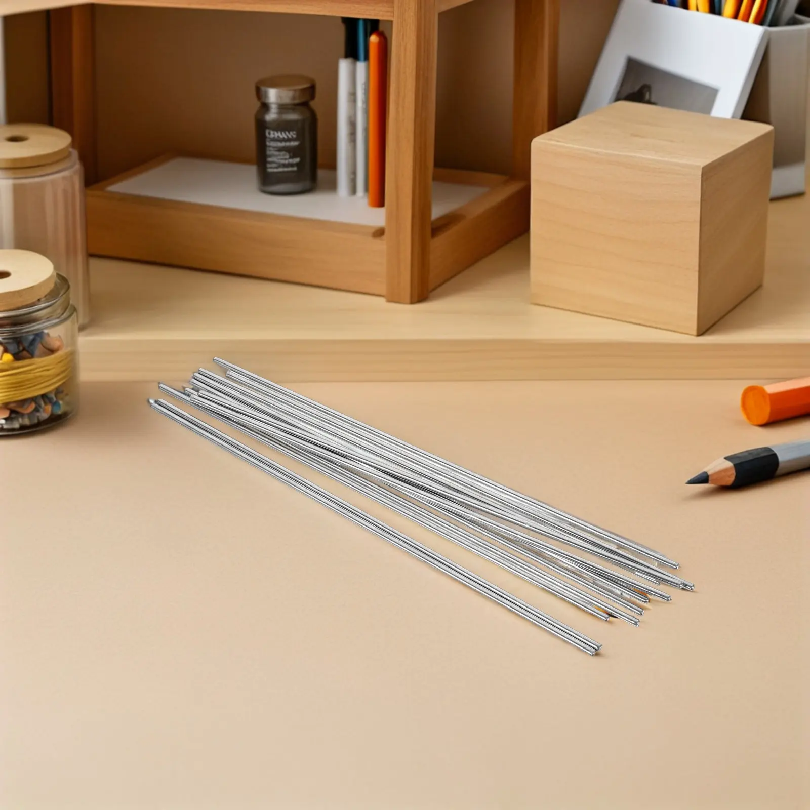 20Pcs Stainless Steel Rod Pins Solid Shaft Metal Rod 7.87 Inch for Blocking Board Craft Support Knitting Crochet Tools Pins