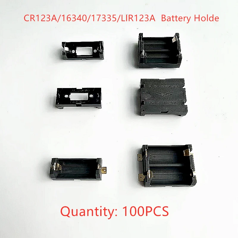 100PCS CR123A CR123 Battery Holder Box Clip Case Installation Of Lithium Battery Holder With PCB Pin And SMT Solder