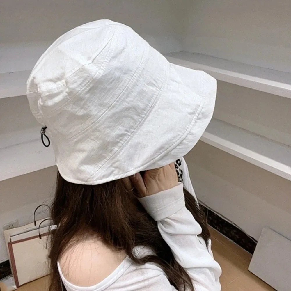 Fashion Pure Color Bucket Hat Lightweight Breathable Sun Hat Sun Protection Wide Brim Fisherman Cap Spring Summer
