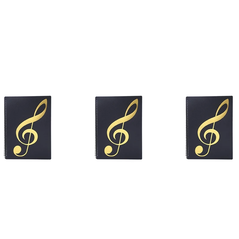 

3X Sheet Music Folder, 60 Pages, Sheet Music/Holder,Fits Letter Size A4, Writable & Detachable Choir Folder (Black)