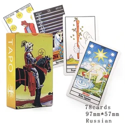 Versão russa tarô. Cartas de tarô. Tarô Rider. Iniciantes de Tarô. Baralho de tarô. Cartões de destino. Oráculo de Adivinhação. Nova Deck.18 tipos