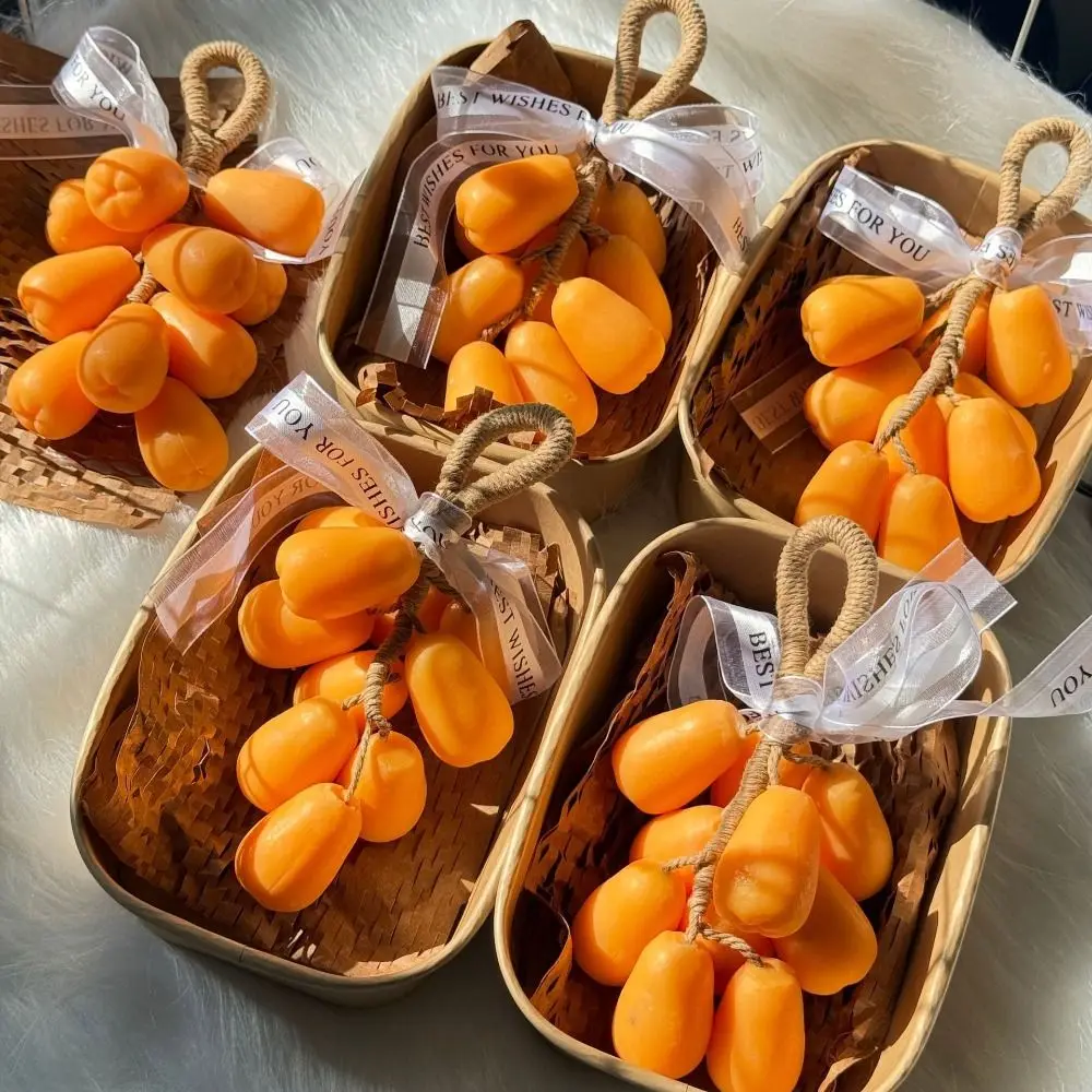 Durable Fruit Shape Fruit Shaped Soap Handmade Ribbon Decor Handmade Soap Decorative Soap Essential Oil Soap Bath Supplies