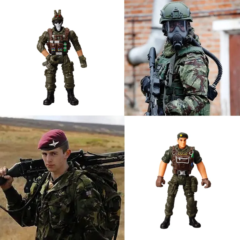 4 Stks/set Soldaat Commando Mini Cijfers Actie Moderne Army Combat Game Cijfers Model Speelgoed Militaire Plastic Soldaten Kinderen Gift