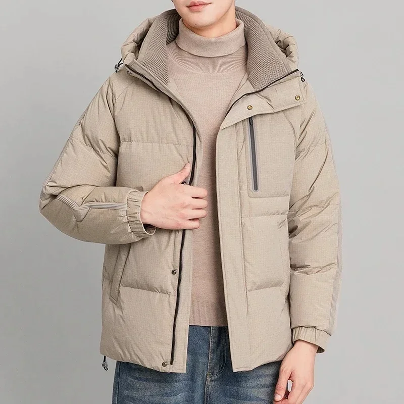 Casual 2023 Autumn Winter Solid Color 90% White Duck Down Jackets Streetwear Warm Hooded Puffer Coat Outdoor Down Parkas Clothes