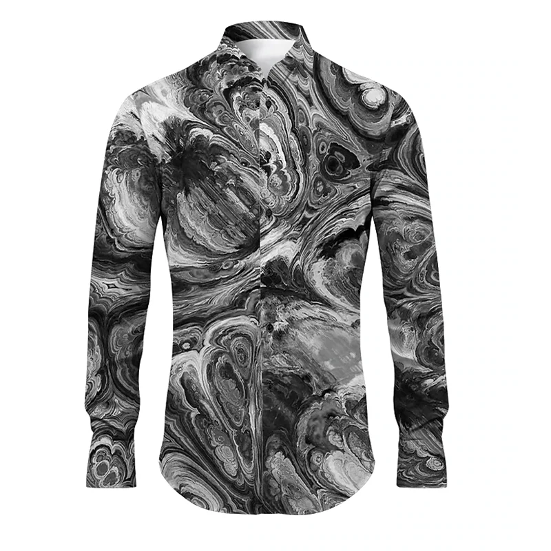 Optical illusion Abstract men\'s shirt for everyday wear comfortable and elegant clothing tops