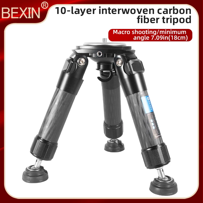 LM362C/LM402C 10 طبقات من ألياف الكربون ترايبود لكاميرا DSLR 2 أقسام حامل عالي التحمل منخفض الجاذبية Ballhead عمود مركزي قصير