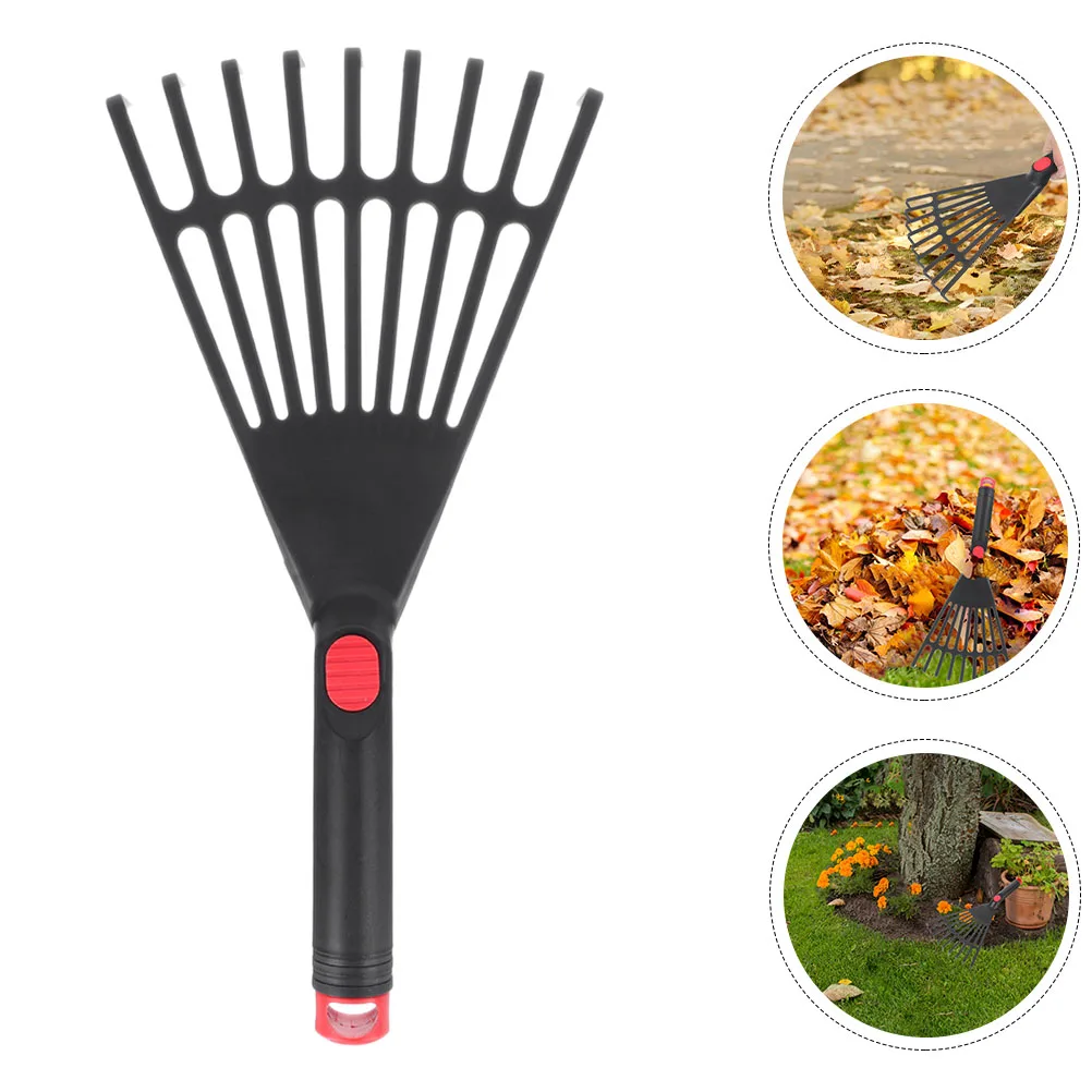 1pcs Gardening Rake Sturdy Plastic Handheld Leaf Rake for Flower Bed Lawn Small Garden Tools Reliable Comfortable Outdoor Leaf