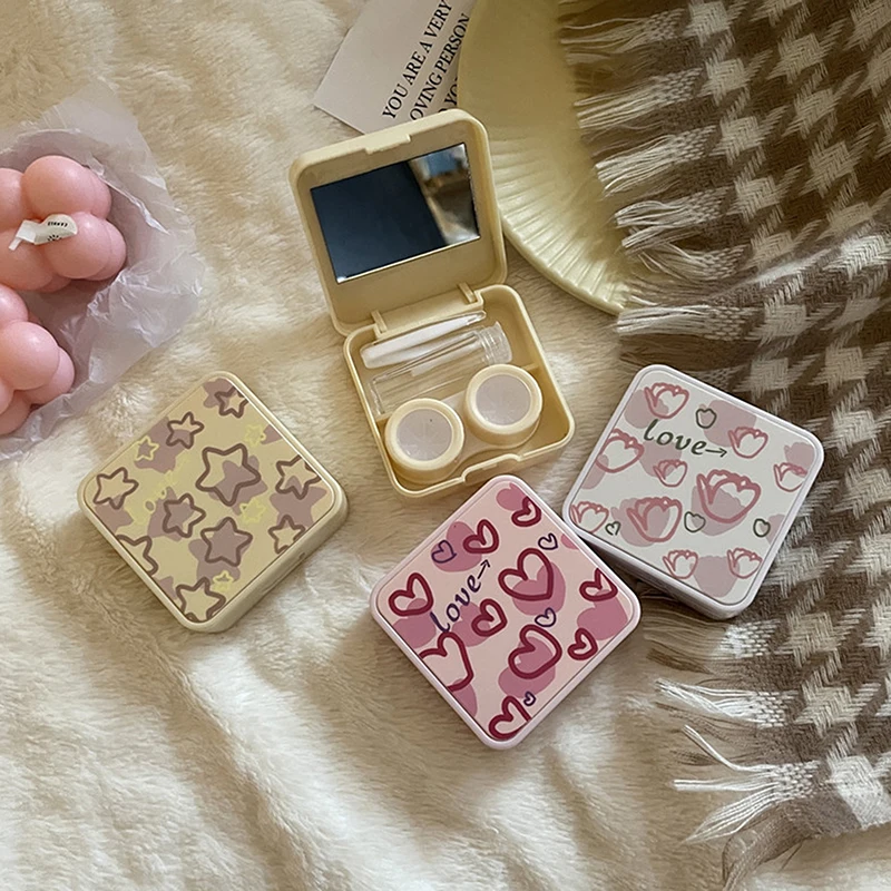 Contact Lens Case For Girls Portable Mini Contact Lens Box Contact Lens Container Soak Storage Kit