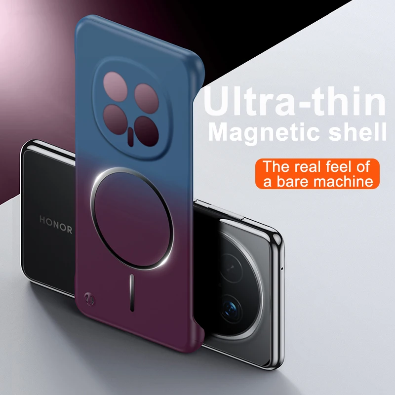 Case for Honor Magic 8 8Pro 7 6 Pro Magnetic Ultra Slim Frameless Gradient Color Wireless Charging Hard Thin Matte Phone Cover view 2