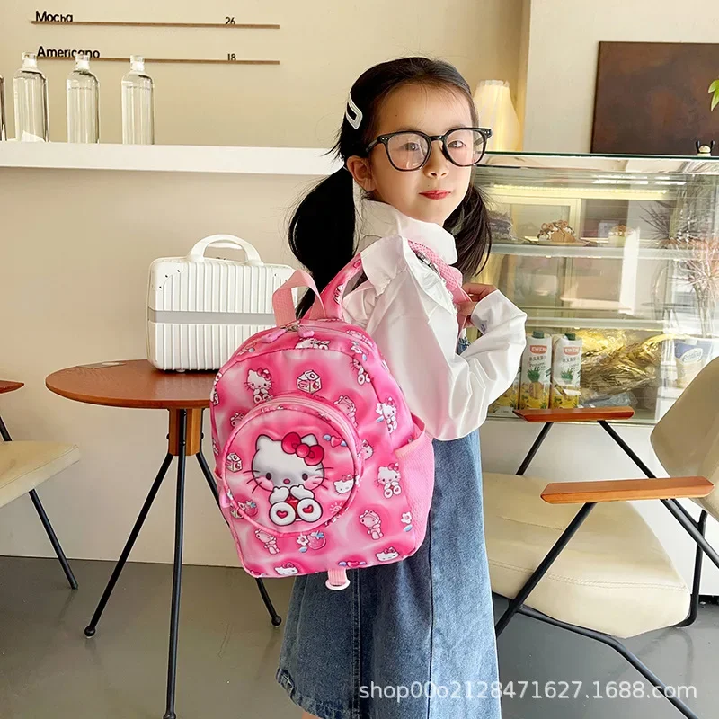 حقيبة ظهر كارتونية للأطفال هالو كيتي سينامورول فتاة بوي أكسفورد القماش مقاوم للماء لوازم الطلاب أنيمي الشكل Kawaii