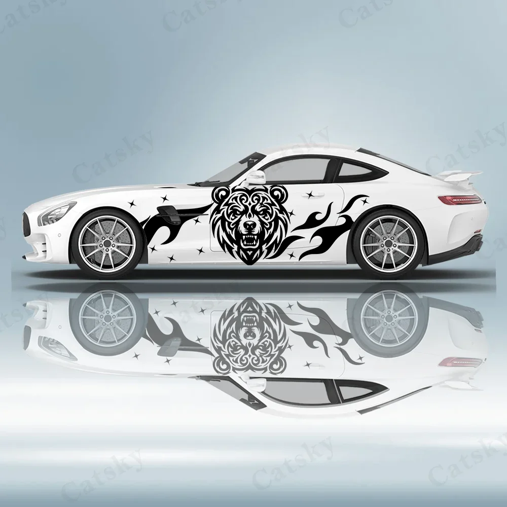 

Flame Animal Lines Animal Car Vinyl Wraps Decal PVC Anti Scratch Sticker Suitable for Trucks SUV Decor Auto Accessories Gift