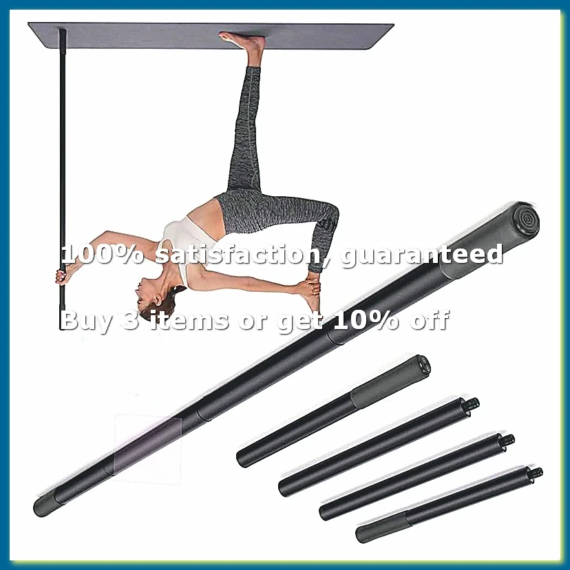 Yoga Stick 5 Ft Sturdy Steel Adjustable Stretching Stick for Mobility, Flexibility and Balance Versatile Exercise Stick-A10G