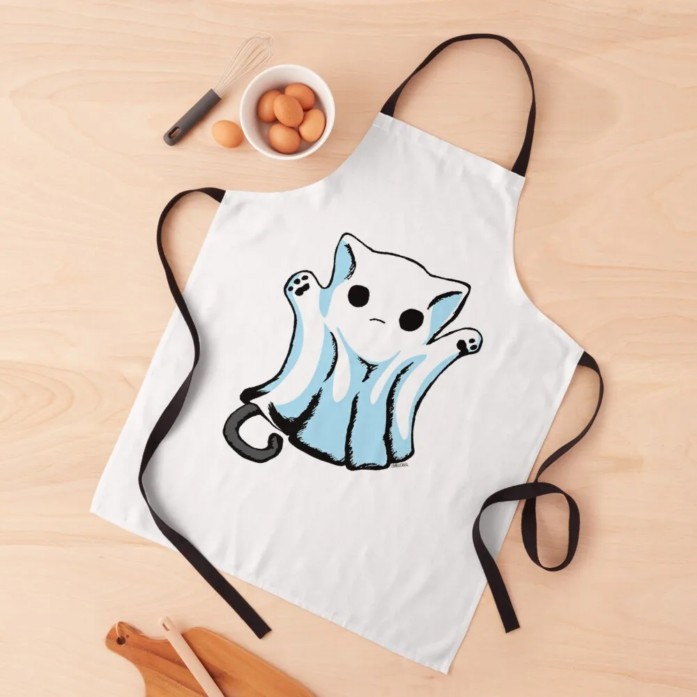 Cute Boo Ghost Cat Halloween Apron Professional Barber Women Kitchen'S Cooking christmas Apron