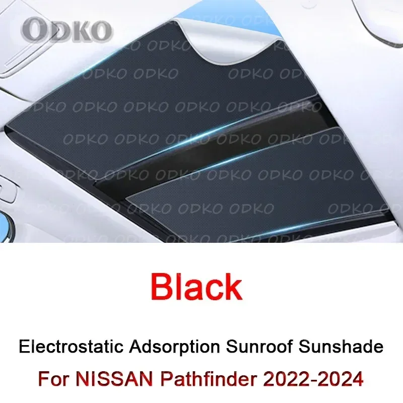 Car Electrostatic Adsorption Sunroof Sunshade Cover For NISSAN Pathfinder 2022-2024 Heat Insulation Skylight Sticker Accessory
