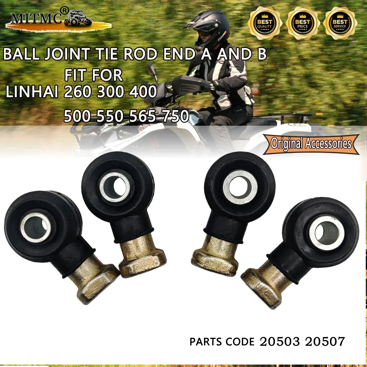 Imagem -05 - Conjuntos Peças Extremidade do Tirante da Junta Esférica a e b para Linhai 260 300 400 500 550 565 570 750 Atv Utv Linhai Código 20503 20507 2