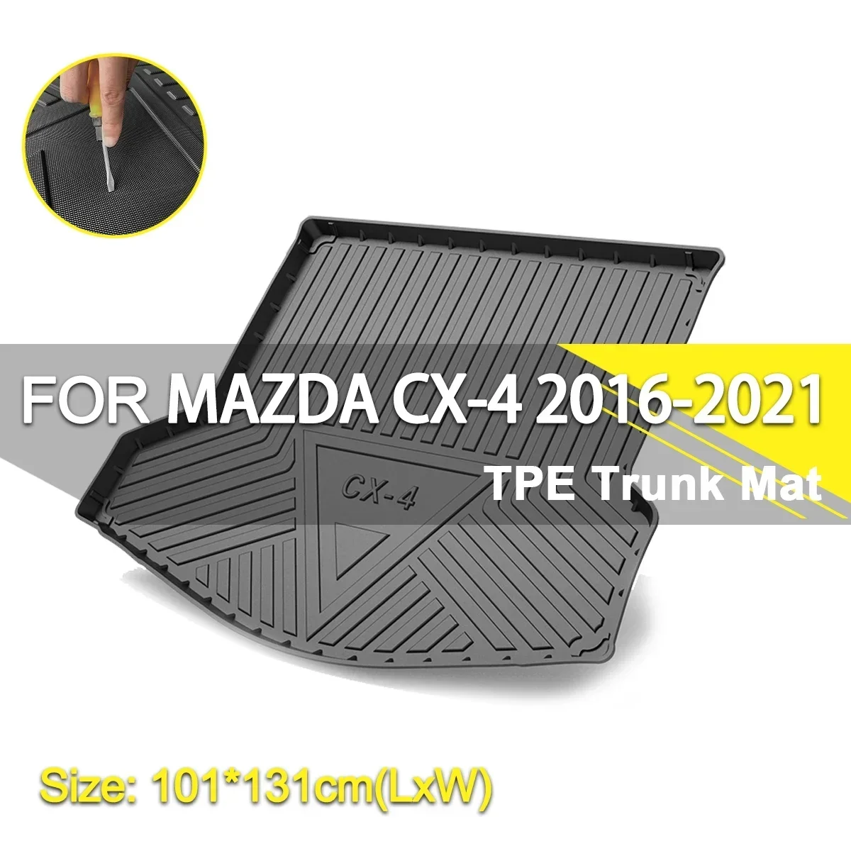 

Car Rear Trunk Cover Mat Waterproof Non-Slip Rubber TPE Cargo Liner Accessories For MAZDA CX-4 2016-2021