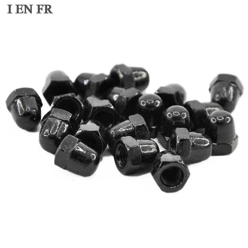 

5/10/20/50pcs Black Nylon Acorn Nuts M3 M4 M5 M6 M8 M10 M12 Plastic Decorative Cover Dome Semicircle Cap Nut DIN1587