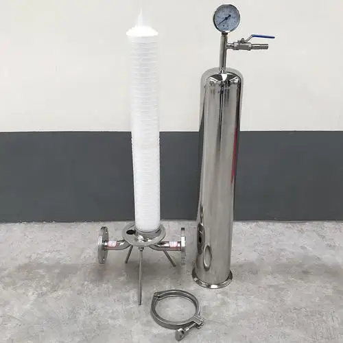 Reusable 10-inch SS316L pleated stainless steel filter for chemical solvents, zero waste, cost savings