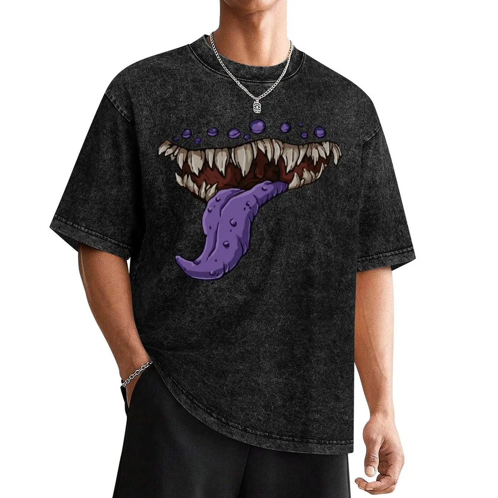 

Dungeons and Dragons Mimic Mouth Print T-Shirt shirts graphic tees oversized hippie clothes oversizeds shirts graphic tee men