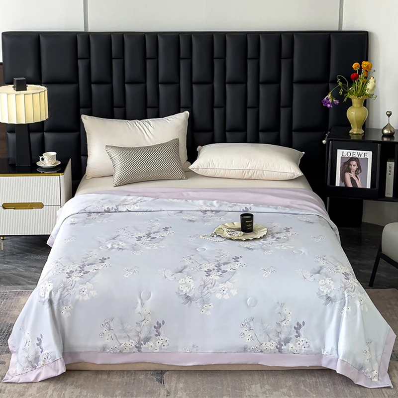 

New Lyocell Tencel Summer Comforter Quilt Cooling Summer Blanket High-end Breathable and Skin Friendly Multiple Colors Large