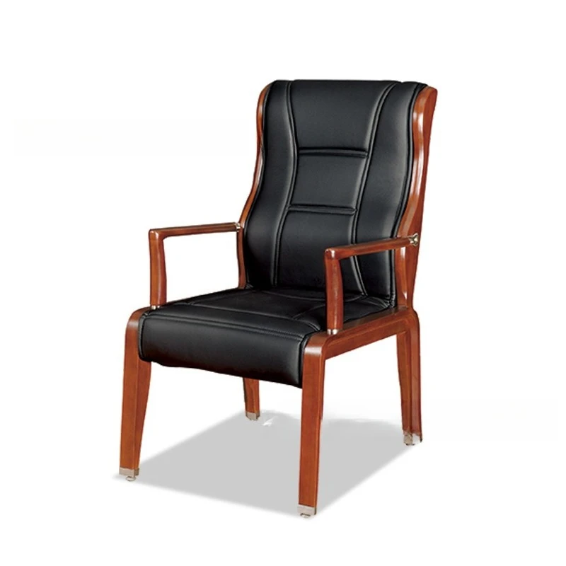 Solid wood office chair Conference chair Home computer  Meeting room chair with armchair Boss