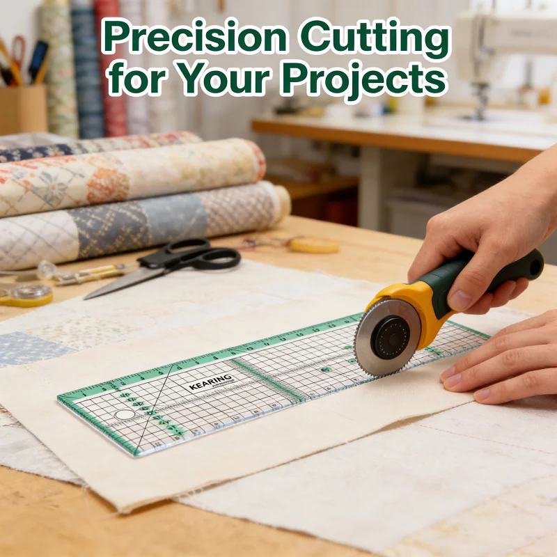 Professional Quilting Tools Kit Heat Press Ruler & Steel Edge Cutting Ruler for Patchwork Garment Pattern Making