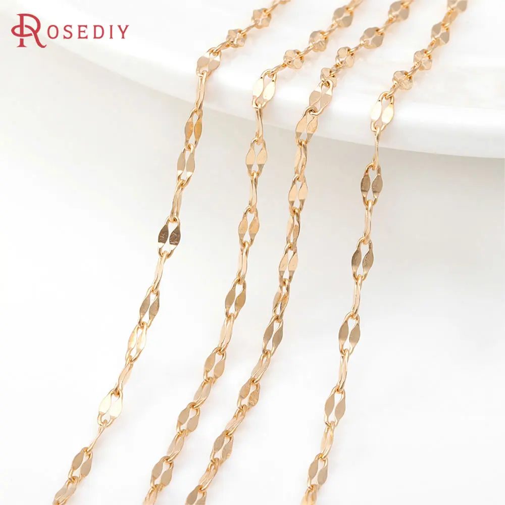 

2 Meters Gold Color Stainless Steel Flat Oval Shape Necklace Chains Bracelets Jewelry Chains High Quality Diy Accessories Making