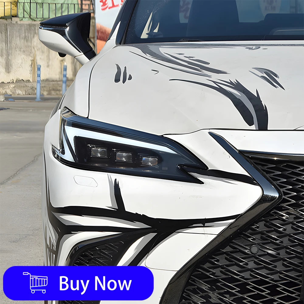For Lexus ES 200, 260, 300 2018-2024 models, front headlight assembly upgrade to 2025 LED 3-lens version, with Accessory