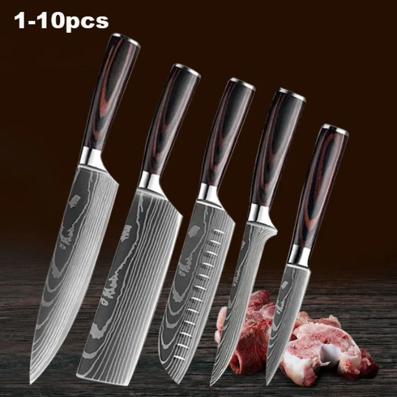 Professional Chef Knife Set Cleaver Slicing Santoku knife Kitchen Kit Japanese Nakiri Salmon Sushi Knives Tools