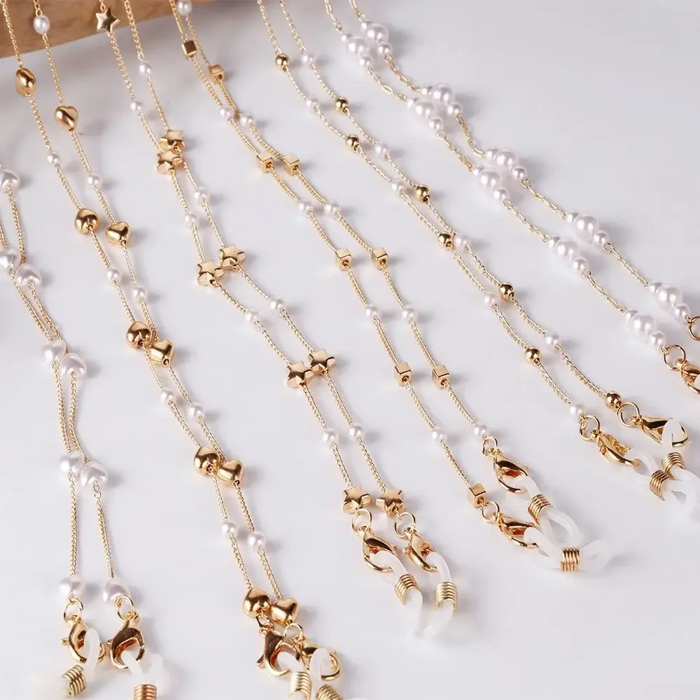 

Retro Pearl Gold Chain Anti-lost Lanyard Chain Mask Chain Mask Extender Chain Halter Glasses Chain Anti Drop Lanyard