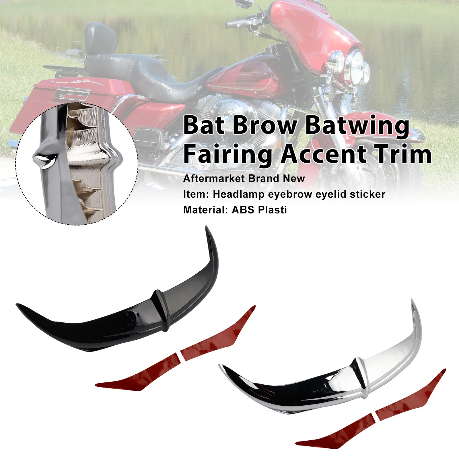 

Topteng Bat Brow Batwing Fairing Accent Trim For Electra Street Glides Trikes 96-13
