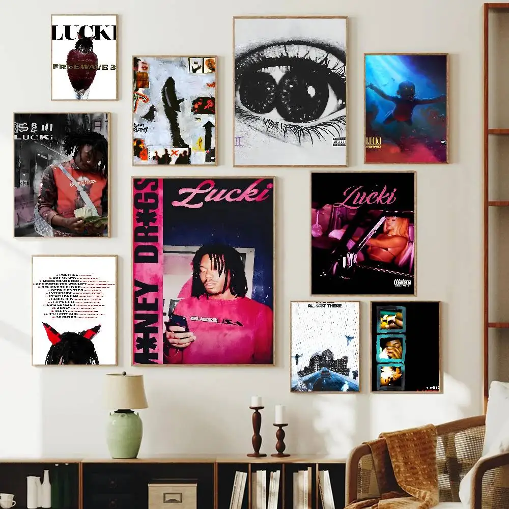 1PC Retro Lucki Rapper Poster Self-adhesive Art Waterproof P