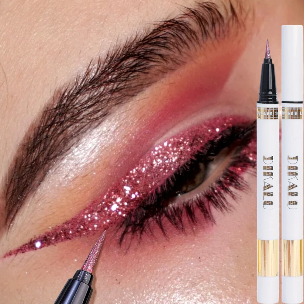 กันน้ํา Diamond Glitter อายไลเนอร์อายแชโดว์ดินสอยาวนานเงา Ultra-thin Liquid Eyes Liner Eyes เครื่องสําอางค์เครื่องมือความงาม