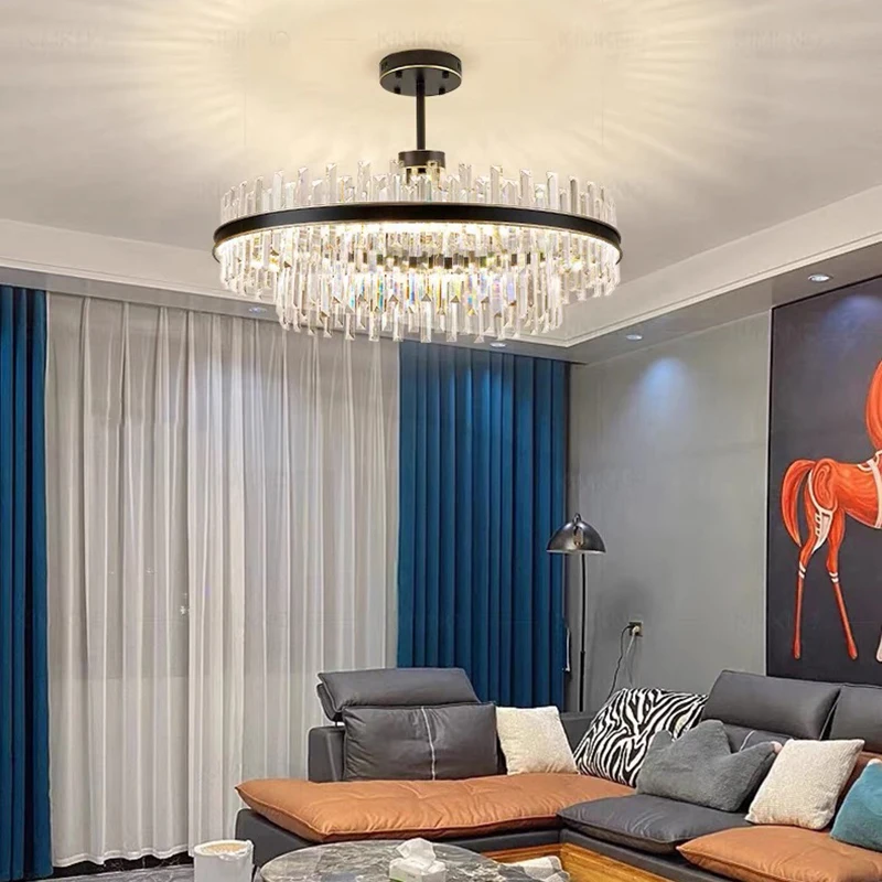 Modern style crystal chandelier, suitable for living room and dining room, indoor LED lighting chandelier