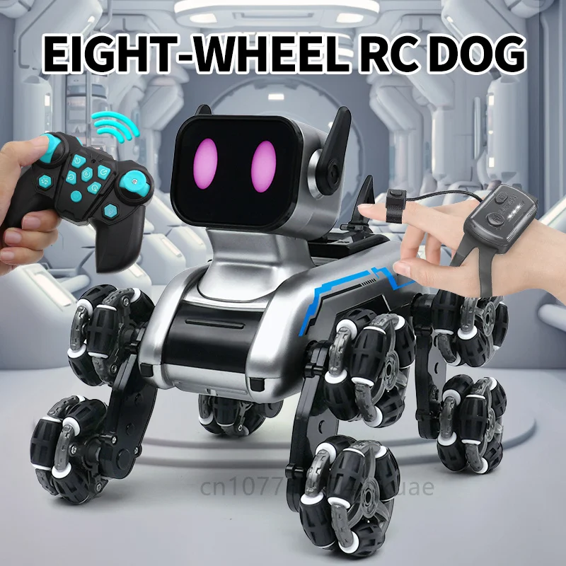 Smart Remote Control Robot Dog Remote Control Toy Children's Electric Mechanical Dog Gift Boy Stunt Eight Wheel Fancy Drift