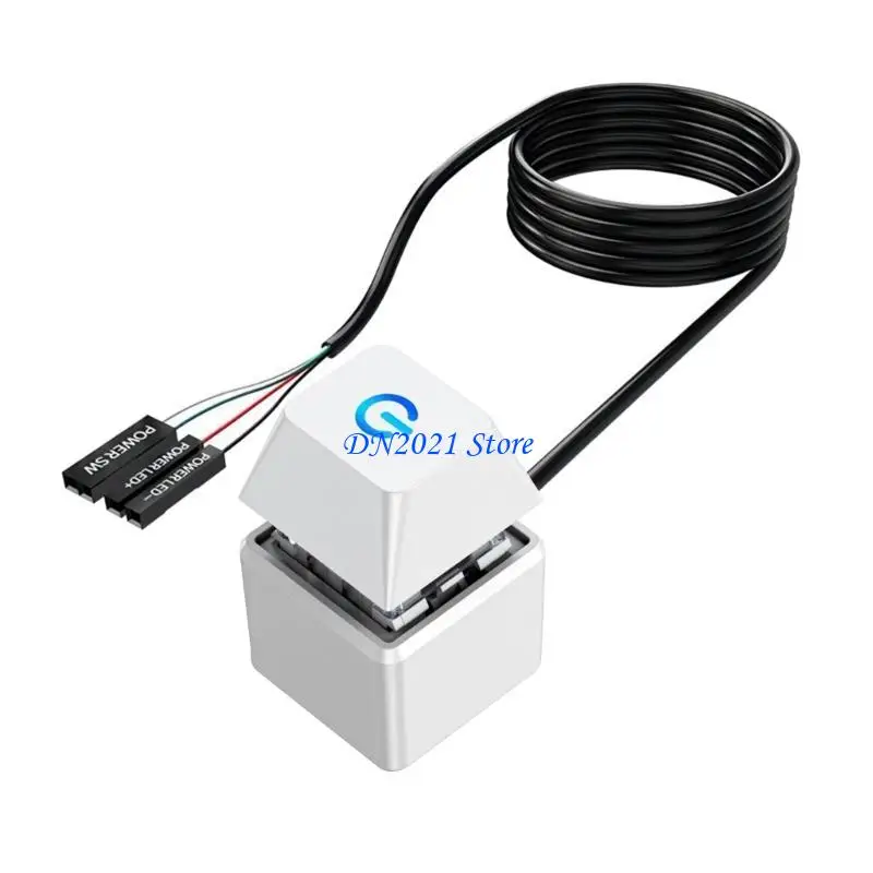 F3KE Desktop Computer Power Switching Extension Cable with LED 5.9FT Remote Start Button for PC Motherboard