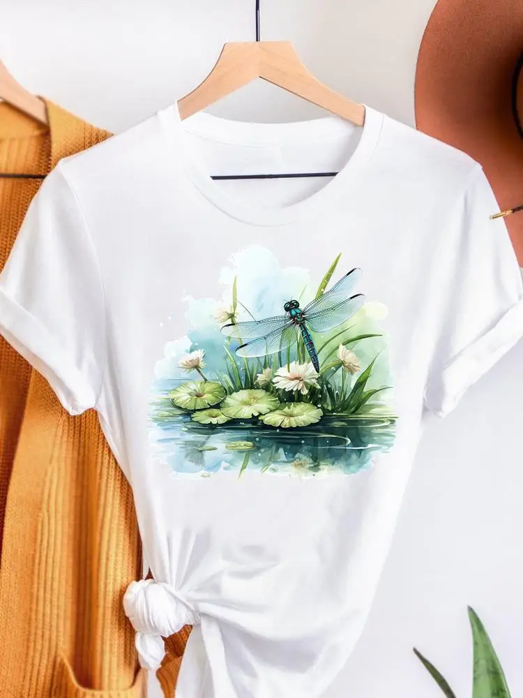 Kurzarm Kleidung T-Shirts stilvolle Top-Mode Frauen Blume Blumen trend Grafik T-Shirt Druck Damen weiblichen T-Shirt T-Shirt