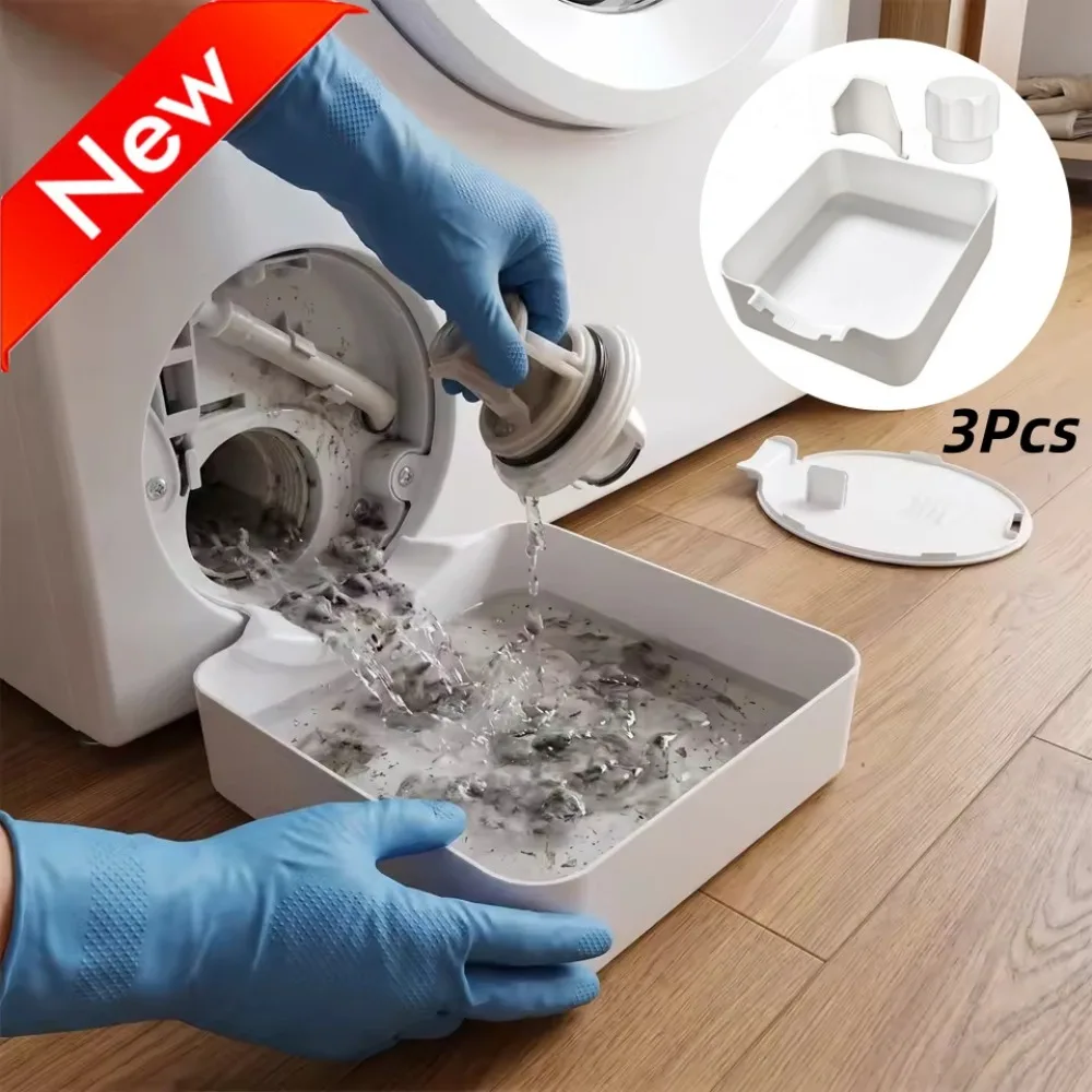 New Washing Machine Drain Pan Water Catcher Tray for Front Load Washer Filter Cleaning Prevent Water Leakage in The Laundry Room