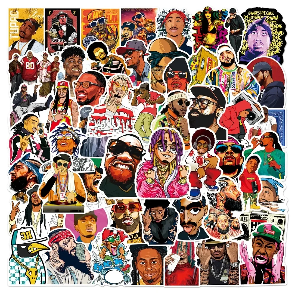 50PCS Personality Hiphop Rap Graffiti Motorbike Helmet Stickers Waterproof Trunk Sticker Motorcycle Body Scratch Cover Decals